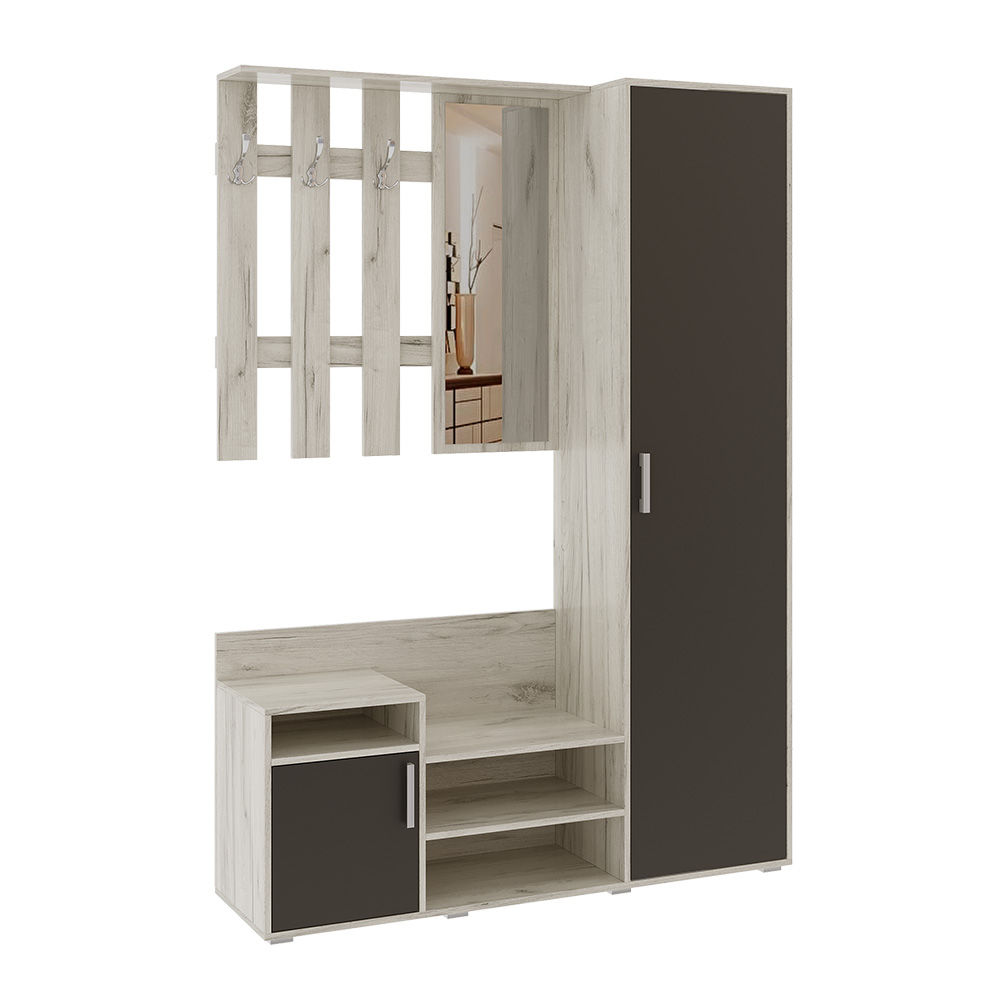 Прихожая Визит, Графит, Дуб Крафт Белый Прихожая Визит, Графит, Дуб Крафт Белый