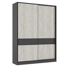 Шкаф-купе Роджинамиф (1800), Графит, Дуб крафт белый