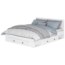 Кровать с проложками ДСП и ящиками Софт КР-16 (1,6), Белый