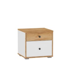 Тумба прикроватная Вуди 13.287, Белый премиум, Дуб Золотой