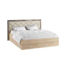 Кровать с ортопедическим основанием Мадлен 140х200, дуб шале мореный