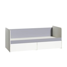 Торонто Кровать 11.39 Белый PE шагрень, Стальной Серый