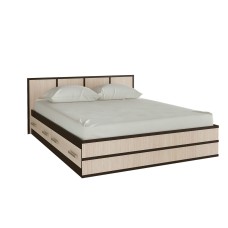Кровать Сакура с ящиками 1,2м, Дуб беленый, Венге