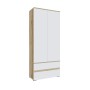 Шкаф для одежды и белья Плейона, Дуб Делано, Белый
