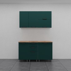 МК Аленушка 1,4м с ящ. Лаванда Изумруд,скоба черный,сонома