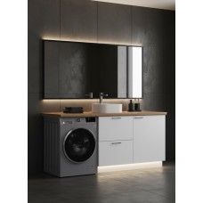 ВГ 1850 Белый (эмаль)/Белый гладкий Арника РМ (со столешницей) в.2