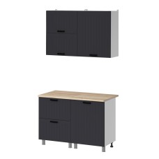 МК Аленушка 1,2м с ящ.в 2 Орхидея Сталь,скоба черный,сонома