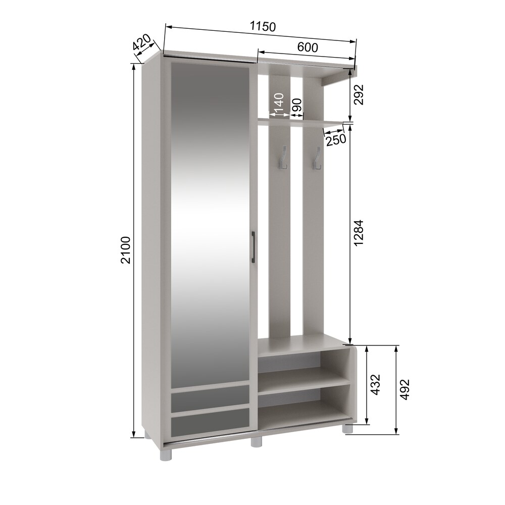 Прихожая Ларго-2, Кашемир Прихожая Ларго-2, Кашемир