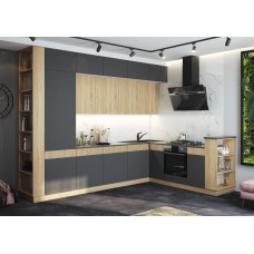 Кухня Техно-5 3,2*2,24м (Сонома/Графит софт NEW, Сонома (Кастилло темный) Кухня Техно-5 3,2*2,24м (Сонома/Графит софт NEW, Сонома (Кастилло темный)