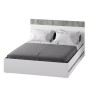Кровать двойная с реечным настилом Инстайл КР-04 160х200, Бетон, белый