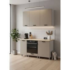 МК Аленушка 1,6м в.6 Орешник Матовый Вижен,скоба черный,сонома (без столешницы)