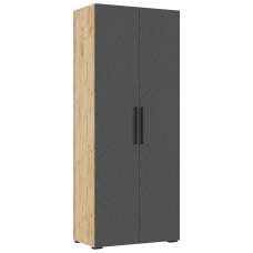 Шкаф двухстворчатый Флэш (900), Браш Графит, Дуб крафт