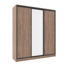 Шкаф-купе трехдверный с зеркалом 2000 Домашний Дуб табачный Craft