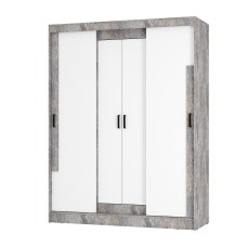 Шкаф-купе "Смарт" ШКК-06 Цемент светлый/белый