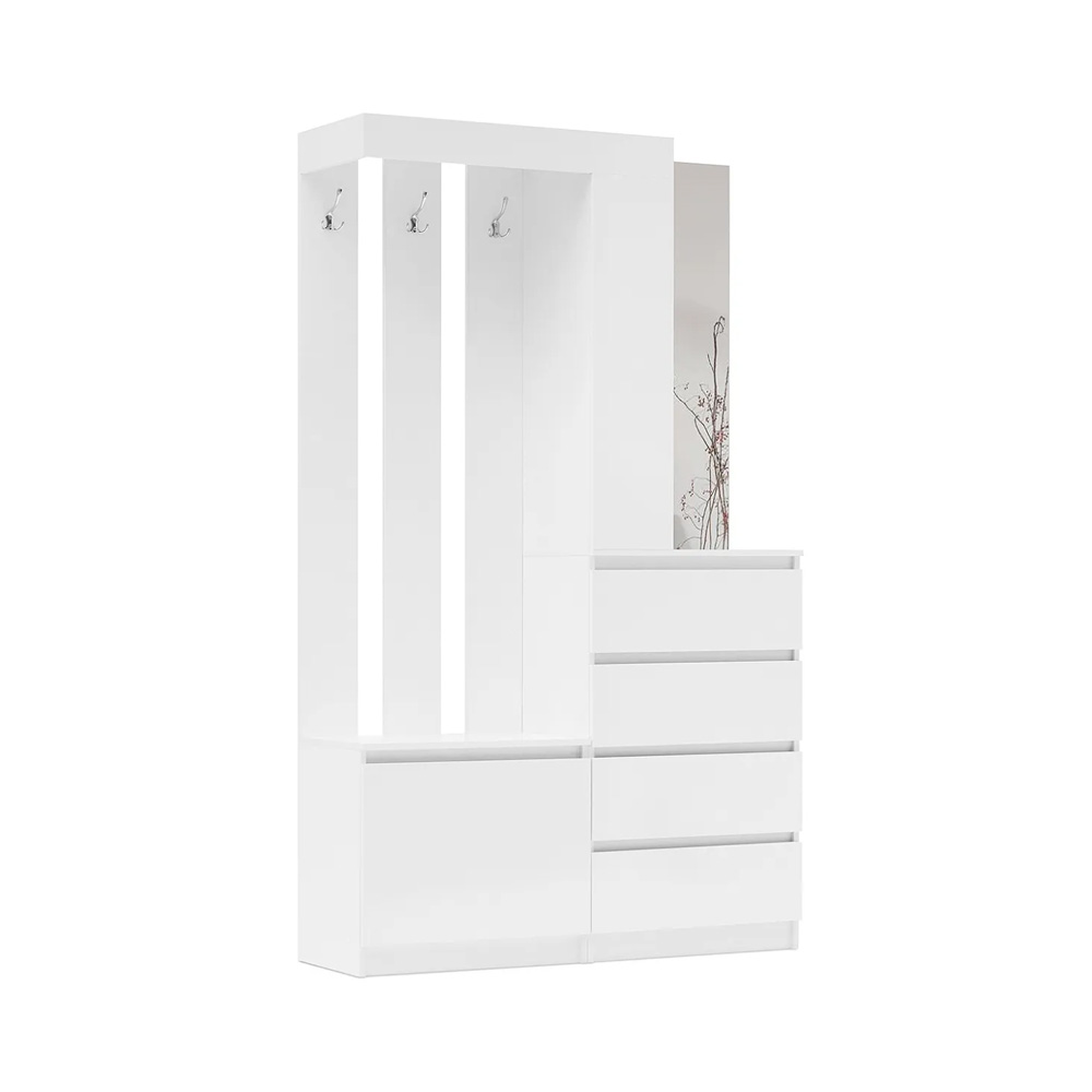 Прихожая Челси, Белый глянец холодный, Белый Прихожая Челси, Белый глянец холодный, Белый