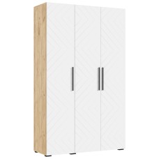 Шкаф трехстворчатый Флэш (1350), Браш Вайт, Дуб крафт Шкаф трехстворчатый Флэш (1350), Браш Вайт, Дуб крафт