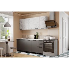 Кухня "3D Техно" (БТС) Белый/F02