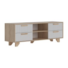 Ньёрд ТВ Тумба 1500.4 Дуб Сонома / Белый софт матовый