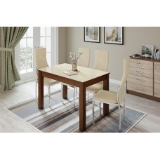 Стол обеденный Норман 60, орех/лакобель ваниль