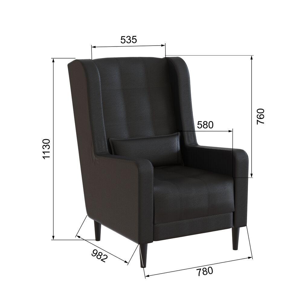 Кресло Корк, Экокожа черный Кресло Корк, Экокожа черный