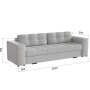 Диван раскладной Нави, светло-серый/мдф холст белый