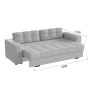 Диван раскладной Нави, светло-серый/мдф холст белый