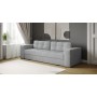 Диван раскладной Нави, светло-серый/мдф холст белый