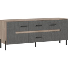 Тумба для ТВ Ким (металл), Бетон темный, Сонома