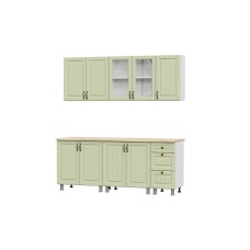 Готовая кухня Прованс (без столешницы), Белый, Фисташковый