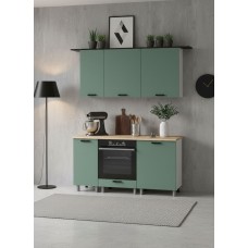 МК Аленушка 1,6м в.6 Орешник Матовая Мята,скоба черный,сонома (без столешницы)