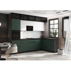Кухня Техно-6 3,0х1,8м (Белый/Браш Мени Грин) Кухня Техно-6 3,0х1,8м (Белый/Браш Мени Грин)