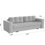 Диван раскладной Виконт, светло-серый/мдф холст белый