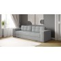 Диван раскладной Виконт, светло-серый/мдф холст белый