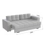 Диван раскладной Виконт, светло-серый/мдф холст белый