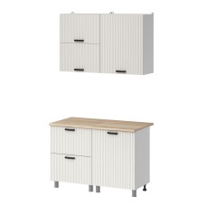 МК Аленушка 1,2м с ящ.в 2 Лотос Молочный,скоба антрацит,сонома