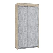 Шкаф-купе Бассо 1 м, дуб крафт серый/бетонный камень
