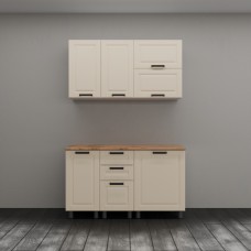 МК Аленушка 1,4м с ящ. Астра Крем,скоба черный,черный