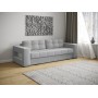 Диван раскладной Доро, светло-серый/мдф холст белый