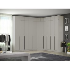 Мадрид Гардеробная система угловая 200/90/160, Белый; Ателье светлое