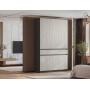 Шкаф 3-х створчатый "Багира" ШК-08 Графит/Крафт белый