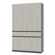 Шкаф 3-х створчатый "Багира" ШК-08 Графит/Крафт белый