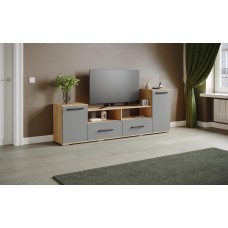 Тумба ТВ Парус-2, Дуб крафт золотой, графит серый