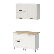 МК Аленушка 1,2м с ящ.в 2 Лилия Молочный,скоба черный,сонома