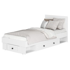 Кровать с проложками ДСП и ящиками Софт КР-01 (0,9), Белый Кровать с проложками ДСП и ящиками Софт КР-01 (0,9), Белый