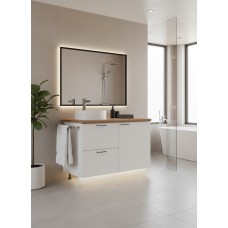 ВГ 1200 Белый софт матовый/Белый гладкий Арника РМ (со столешницей) в.2