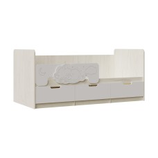 Кровать Юниор-4 (1,8х0,8м), Шарли Белый, Дуб Крафт Белый