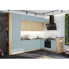 Кухня Техно-5 3,2*2,24м (Сонома/Браш Деним Блю, Белый (Кастилло темный)