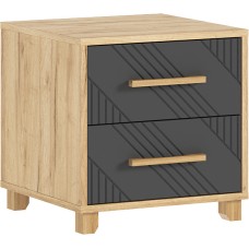 Тумба прикроватная Ирис (2 шт.), Браш Графит, Дуб Крафт