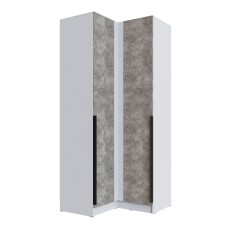 Шкаф угловой Мадрид угол прямой белый/ателье светлое