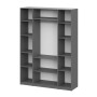 Шкаф распашной с наполнением (11 полок + штанга) ШК 5 (1600), Графит